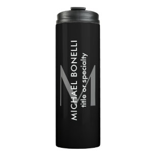 Bouteilles Isothermes Monogramme gris noir Modèle minimaliste moderne