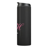 Bouteilles Isothermes Monogramme gris noir Nom Lettres initiales Script (Tourné sur la droite)