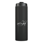 Bouteilles Isothermes Monogramme gris noir simple cadeau spécial simple (Devant)