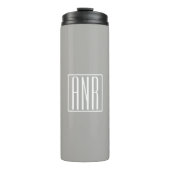 Bouteilles Isothermes Monogramme initial | Blanc sur gris clair (Devant)