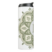 Bouteilles Isothermes Monogramme Initial Boho Mandala Vert Sauge (Tourné sur la gauche)
