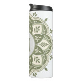 Bouteilles Isothermes Monogramme Initial Boho Mandala Vert Sauge (Tourné sur la droite)