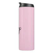 Bouteilles Isothermes Monogramme initial de script gris rose (Tourné sur la droite)