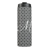 Bouteilles Isothermes Monogramme initial géométrique noir et blanc (Devant)
