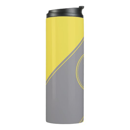Bouteilles Isothermes Monogramme initial Gray Gray Gray Jaune géométriqu (Tourné sur la gauche)