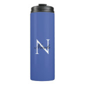 Bouteilles Isothermes Monogramme initial manuscrit propre nom bleu (Devant)