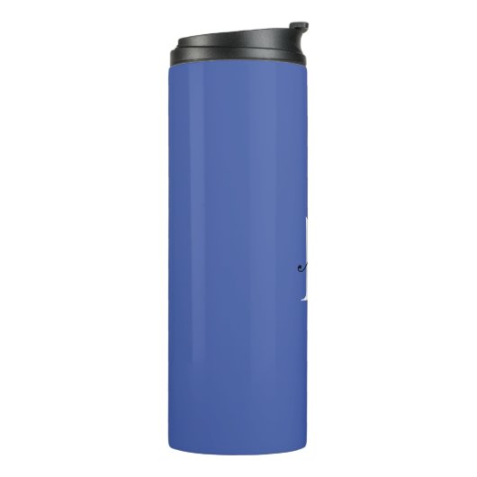 Bouteilles Isothermes Monogramme initial manuscrit propre nom bleu (Tourné sur la gauche)
