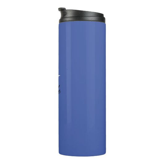 Bouteilles Isothermes Monogramme initial manuscrit propre nom bleu (Tourné sur la droite)
