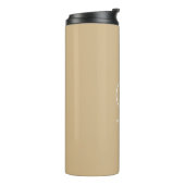 Bouteilles Isothermes Monogramme Initial Minimal Neutre Beige & Blanc (Tourné sur la gauche)