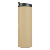 Bouteilles Isothermes Monogramme Initial Minimal Neutre Beige & Blanc (Tourné sur la droite)