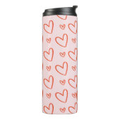 Bouteilles Isothermes Monogramme initial - motif de coeur rose et rouge (Tourné sur la gauche)