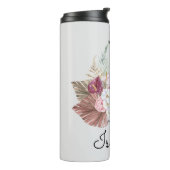 Bouteilles Isothermes Monogramme Initiale I Rose Boho Girly Floral (Tourné sur la gauche)