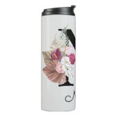 Bouteilles Isothermes Monogramme initiale N Rose Boho Floral (Tourné sur la gauche)