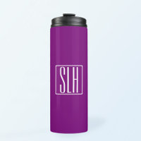 Monogramme Initiales 3 Moderne Gras | Blanc & Viol