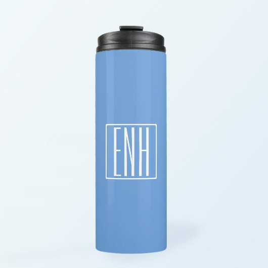 Bouteilles Isothermes Monogramme Initiales 3 Moderne Gras | Bleu Clair