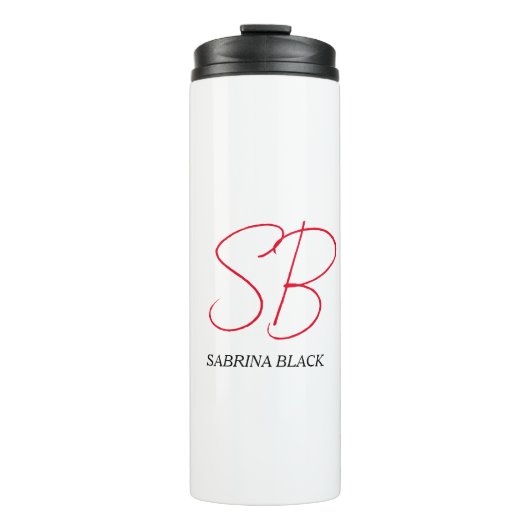 Bouteilles Isothermes Monogramme Initiales Nom Plain Moderne Minimaliste (Devant)