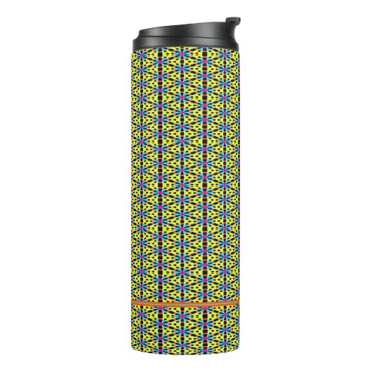 Bouteilles Isothermes Monogramme Jaune/Aqua/Rouge/Triangles (Tourné sur la gauche)