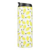 Bouteilles Isothermes Monogramme jaune + Nom sur Motif citron aquarelle (Tourné sur la droite)