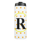 Bouteilles Isothermes Monogramme Jaune Orange Pois (Devant)