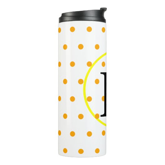 Bouteilles Isothermes Monogramme Jaune Orange Pois (Tourné sur la gauche)