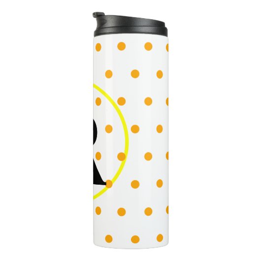 Bouteilles Isothermes Monogramme Jaune Orange Pois (Tourné sur la droite)