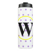 Bouteilles Isothermes Monogramme Jaune violet Pois (Devant)