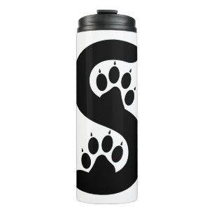 Bouteilles Isothermes Monogramme lettre S empreintes de patte d'ours