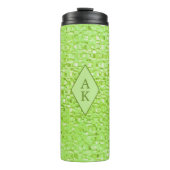 Bouteilles Isothermes Monogramme Lime Vert Faux Verre Mosaïque (Devant)