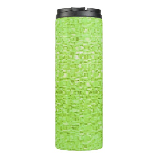 Bouteilles Isothermes Monogramme Lime Vert Faux Verre Mosaïque (Dos)