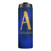 Bouteilles Isothermes Monogramme métallique bleu et or A (Devant)