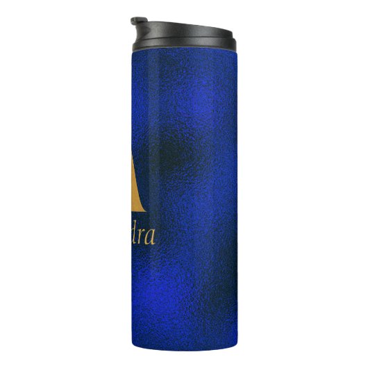 Bouteilles Isothermes Monogramme métallique bleu et or A (Tourné sur la droite)