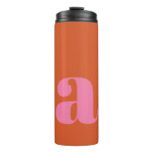 Bouteilles Isothermes Monogramme mod vive Lettre initiale rose orange (Devant)