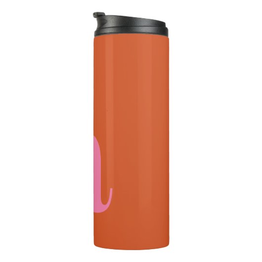 Bouteilles Isothermes Monogramme mod vive Lettre initiale rose orange (Tourné sur la droite)