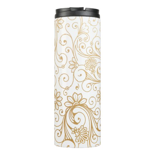 Bouteilles Isothermes Monogramme moderne de remous d'or (Dos)