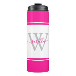 Bouteilles Isothermes Monogramme Moderne et tendance Script Hot Rose The
