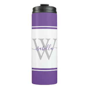 Bouteilles Isothermes Monogramme moderne et tendance violet à la mode
