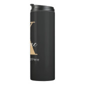 Bouteilles Isothermes Monogramme moderne Initiale K & Nom Personnalisé (Tourné sur la droite)