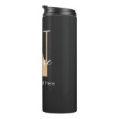 Bouteilles Isothermes Monogramme moderne Initiale N & Nom Personnalisé (Tourné sur la droite)