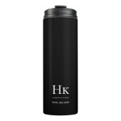 Bouteilles Isothermes Monogramme Moderne Minimal Simple Classique Noir B (Devant)
