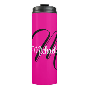 Bouteilles Isothermes Monogramme moderne minimaliste nom initial rose ch