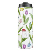 Bouteilles Isothermes Monogramme moderne Motif de tulipe colorée (Devant)