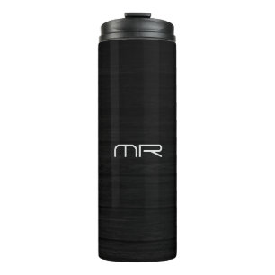Bouteilles Isothermes Monogramme moderne Noir Blanc Nom Initiales