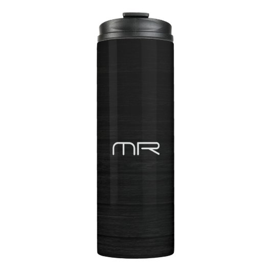 Bouteilles Isothermes Monogramme moderne Noir Blanc Nom Initiales (Devant)