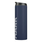 Bouteilles Isothermes Monogramme moderne Nom Bleu foncé Blancs (Tourné sur la droite)