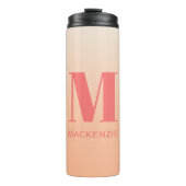 Bouteilles Isothermes Monogramme moderne Nom initial Peach Gradient (Devant)