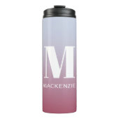 Bouteilles Isothermes Monogramme moderne Nom initial Pink Blue Gradient (Devant)