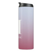 Bouteilles Isothermes Monogramme moderne Nom initial Pink Blue Gradient (Tourné sur la droite)