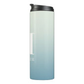 Bouteilles Isothermes Monogramme moderne Nom initial Turquoise Aqua Grad (Tourné sur la droite)