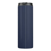 Bouteilles Isothermes Monogramme Moderne Nom Rayures Bleu Foncé Blanc (Dos)