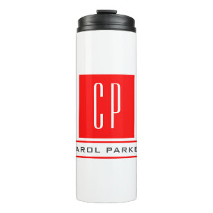 Bouteilles Isothermes Monogramme moderne Professional Plain Nom simple